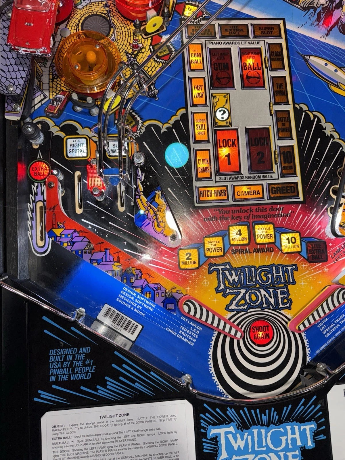 Twilight Zone Pinball Machine Bally 1993 LEDs Free Ship Orange County Pinballs